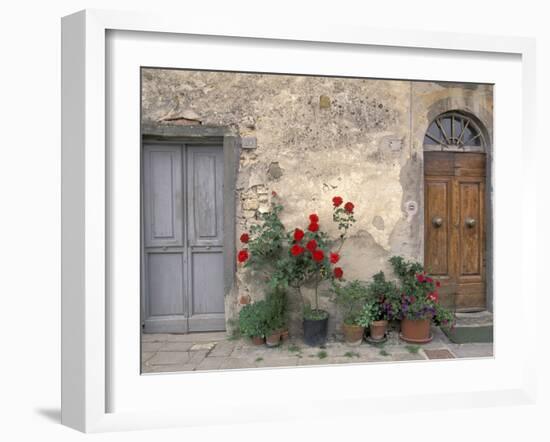 Tuscan Doorway in Castellina in Chianti, Italy-Walter Bibikow-Framed Photographic Print