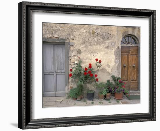 Tuscan Doorway in Castellina in Chianti, Italy-Walter Bibikow-Framed Photographic Print