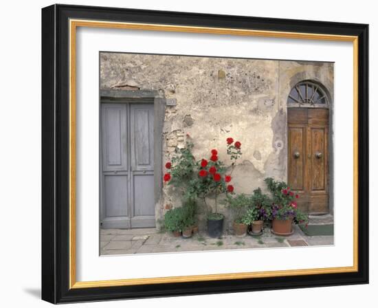 Tuscan Doorway in Castellina in Chianti, Italy-Walter Bibikow-Framed Photographic Print