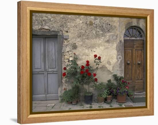 Tuscan Doorway in Castellina in Chianti, Italy-Walter Bibikow-Framed Premier Image Canvas