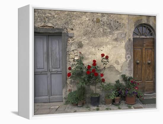 Tuscan Doorway in Castellina in Chianti, Italy-Walter Bibikow-Framed Premier Image Canvas