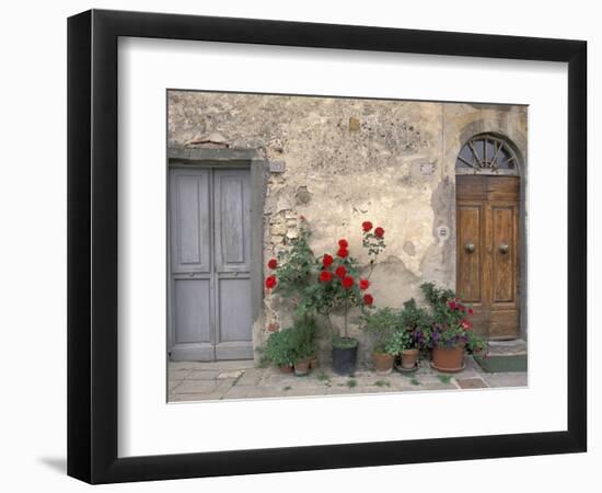 Tuscan Doorway in Castellina in Chianti, Italy-Walter Bibikow-Framed Photographic Print