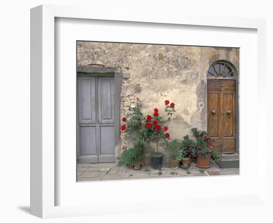 Tuscan Doorway in Castellina in Chianti, Italy-Walter Bibikow-Framed Photographic Print