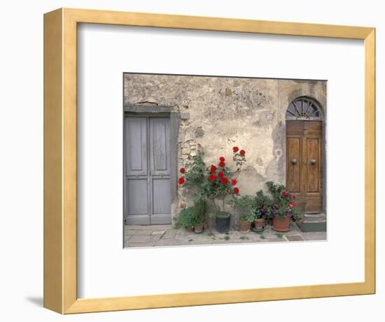 Tuscan Doorway in Castellina in Chianti, Italy-Walter Bibikow-Framed Photographic Print