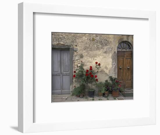 Tuscan Doorway in Castellina in Chianti, Italy-Walter Bibikow-Framed Photographic Print