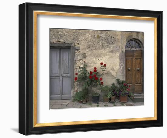 Tuscan Doorway in Castellina in Chianti, Italy-Walter Bibikow-Framed Photographic Print