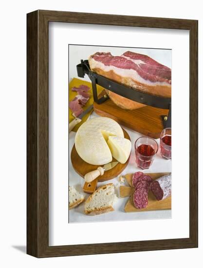 Tuscan Ham, Pecorino Cheese and Salami, Tuscan Cooking, Tuscany, Italy-Nico Tondini-Framed Photographic Print