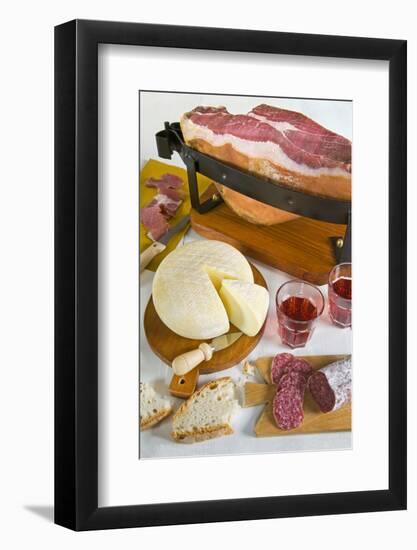 Tuscan Ham, Pecorino Cheese and Salami, Tuscan Cooking, Tuscany, Italy-Nico Tondini-Framed Photographic Print