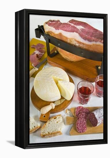 Tuscan Ham, Pecorino Cheese and Salami, Tuscan Cooking, Tuscany, Italy-Nico Tondini-Framed Premier Image Canvas