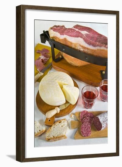 Tuscan Ham, Pecorino Cheese and Salami, Tuscan Cooking, Tuscany, Italy-Nico Tondini-Framed Photographic Print