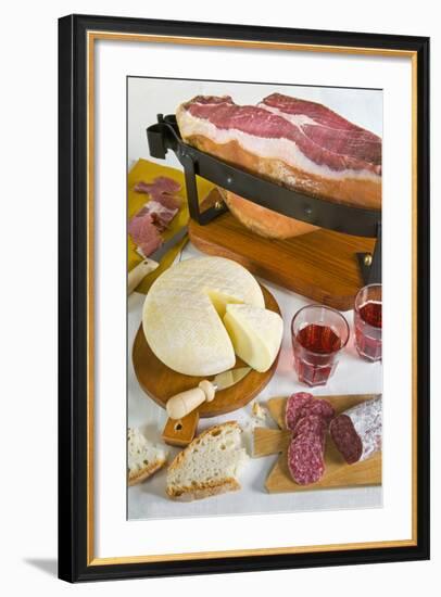 Tuscan Ham, Pecorino Cheese and Salami, Tuscan Cooking, Tuscany, Italy-Nico Tondini-Framed Photographic Print