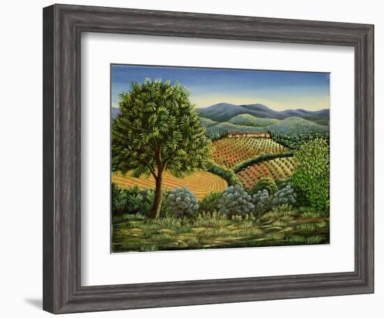 Tuscan Hilltop Village, 1990-Liz Wright-Framed Giclee Print