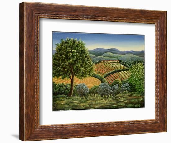 Tuscan Hilltop Village, 1990-Liz Wright-Framed Giclee Print