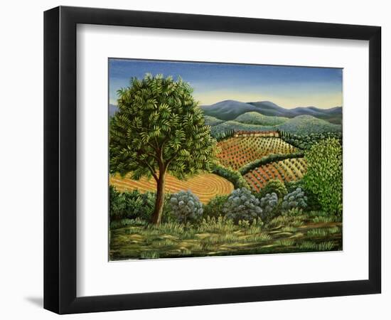 Tuscan Hilltop Village, 1990-Liz Wright-Framed Giclee Print