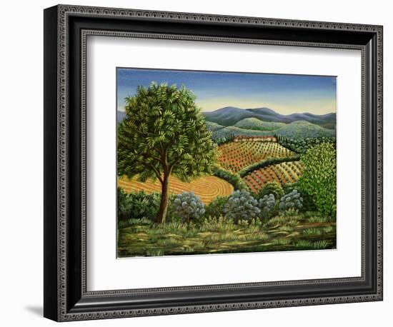 Tuscan Hilltop Village, 1990-Liz Wright-Framed Giclee Print