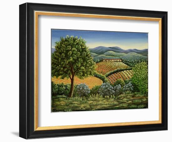 Tuscan Hilltop Village, 1990-Liz Wright-Framed Giclee Print