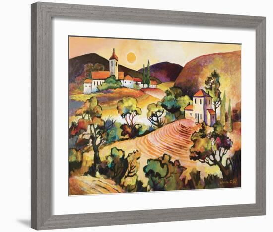 Tuscan Landscape 1-Warren Cullar-Framed Art Print