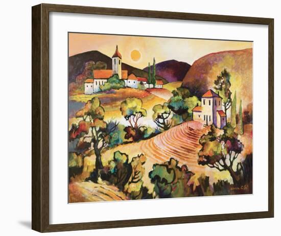 Tuscan Landscape 1-Warren Cullar-Framed Art Print