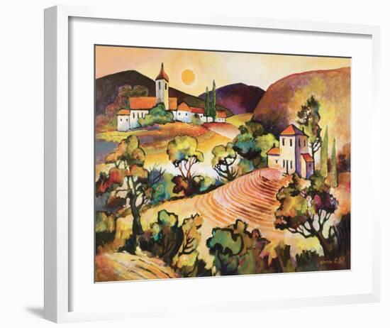 Tuscan Landscape 1-Warren Cullar-Framed Art Print