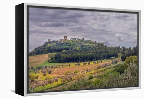 Tuscan landscape under dark skies, Tuscany, Italy.-Tom Norring-Framed Premier Image Canvas