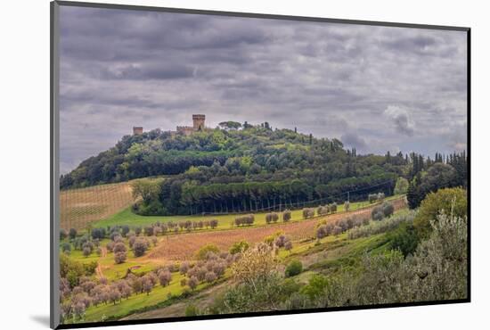 Tuscan landscape under dark skies, Tuscany, Italy.-Tom Norring-Mounted Photographic Print