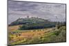 Tuscan landscape under dark skies, Tuscany, Italy.-Tom Norring-Mounted Photographic Print