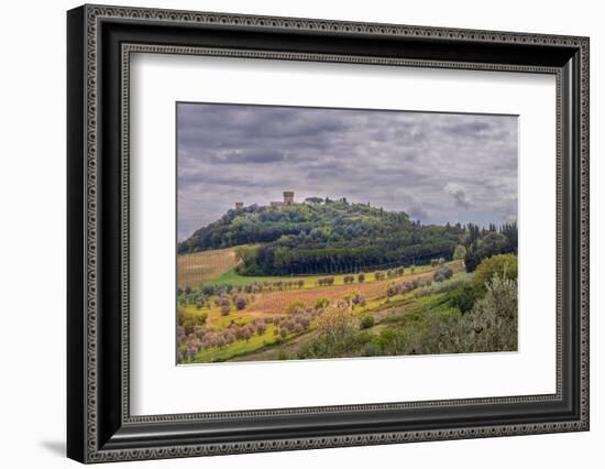 Tuscan landscape under dark skies, Tuscany, Italy.-Tom Norring-Framed Photographic Print