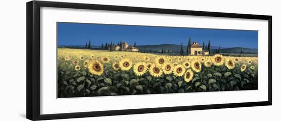 Tuscan Panorama, Sunflowers-David Short-Framed Giclee Print