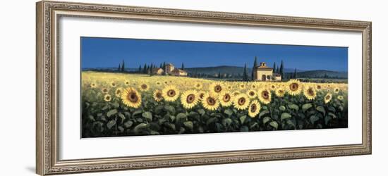 Tuscan Panorama, Sunflowers-David Short-Framed Giclee Print