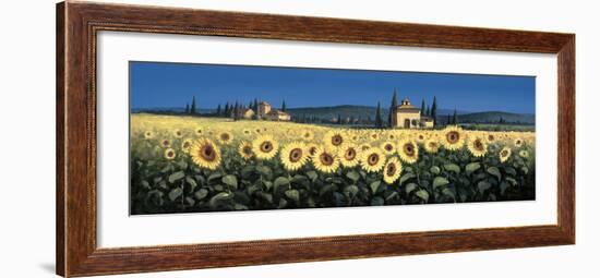 Tuscan Panorama, Sunflowers-David Short-Framed Giclee Print