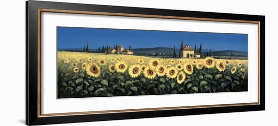 Tuscan Panorama, Sunflowers-David Short-Framed Giclee Print