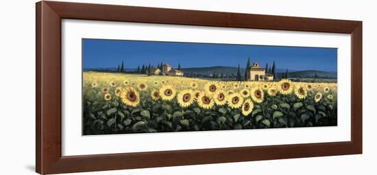 Tuscan Panorama, Sunflowers-David Short-Framed Giclee Print