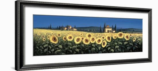 Tuscan Panorama, Sunflowers-David Short-Framed Giclee Print