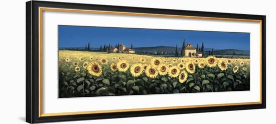 Tuscan Panorama, Sunflowers-David Short-Framed Giclee Print