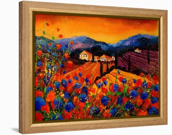 Tuscan Poppies-Pol Ledent-Framed Stretched Canvas