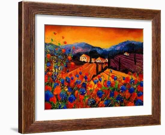 Tuscan Poppies-Pol Ledent-Framed Art Print