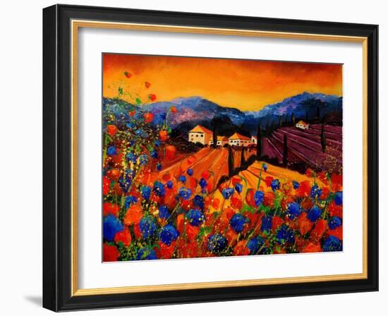 Tuscan Poppies-Pol Ledent-Framed Art Print