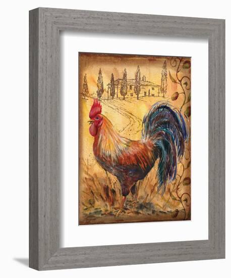 Tuscan Rooster II-Todd Williams-Framed Art Print