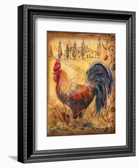 Tuscan Rooster II-Todd Williams-Framed Art Print