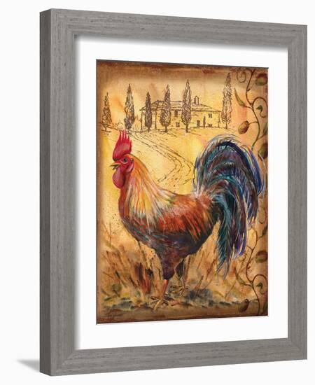 Tuscan Rooster II-Todd Williams-Framed Art Print