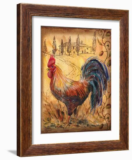 Tuscan Rooster II-Todd Williams-Framed Art Print