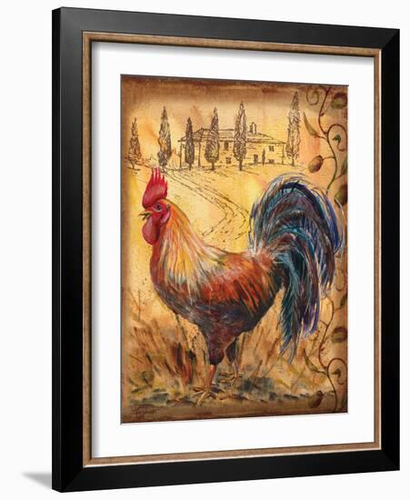 Tuscan Rooster II-Todd Williams-Framed Art Print