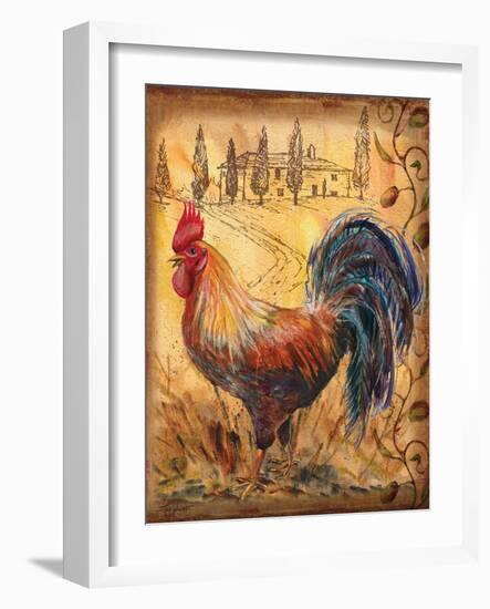 Tuscan Rooster II-Todd Williams-Framed Art Print