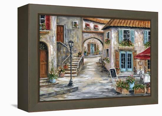 Tuscan St Scene-Marilyn Dunlap-Framed Stretched Canvas