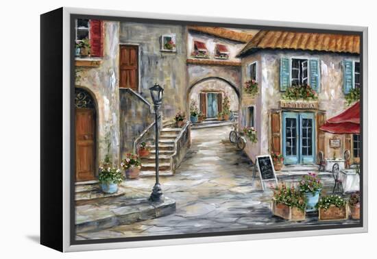 Tuscan St Scene-Marilyn Dunlap-Framed Stretched Canvas