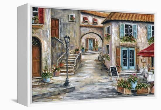 Tuscan St Scene-Marilyn Dunlap-Framed Stretched Canvas