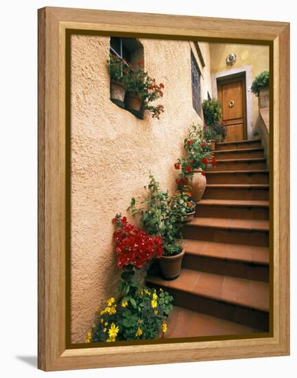 Tuscan Staircase, Italy-Walter Bibikow-Framed Premier Image Canvas