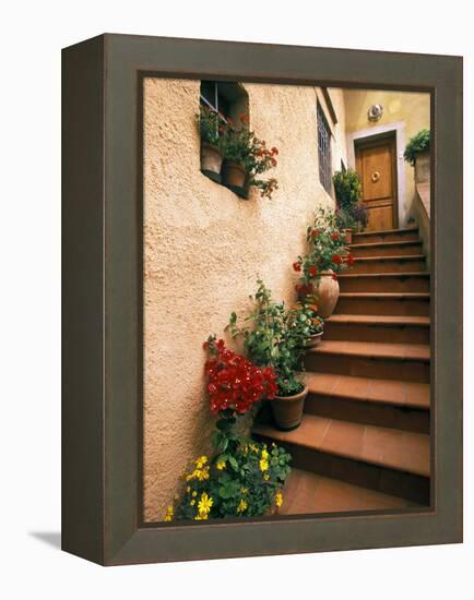 Tuscan Staircase, Italy-Walter Bibikow-Framed Premier Image Canvas