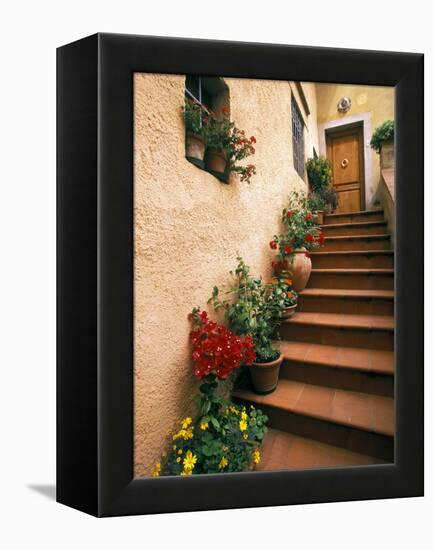 Tuscan Staircase, Italy-Walter Bibikow-Framed Premier Image Canvas