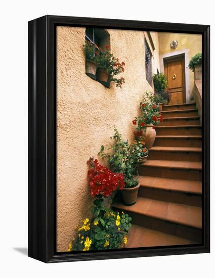 Tuscan Staircase, Italy-Walter Bibikow-Framed Premier Image Canvas